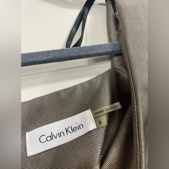 Calvin Klein Taupe Metallic Mini Cocktail Dress 6 - Picture 8 of 13